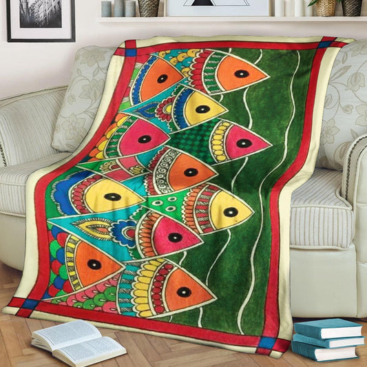 Fish HM0810046TT Sherpa Fleece Blanket