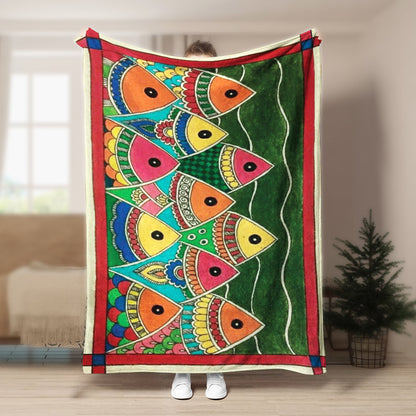 Fish HM0810046TT Sherpa Fleece Blanket