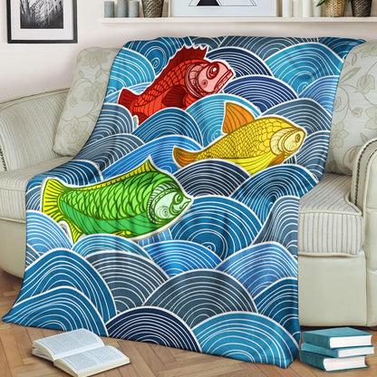 Fishes Ocean Life CLA1010331F Sherpa Fleece Blanket