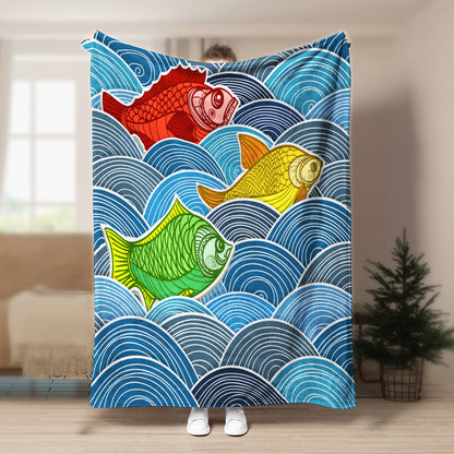 Fishes Ocean Life CLA1010331F Sherpa Fleece Blanket