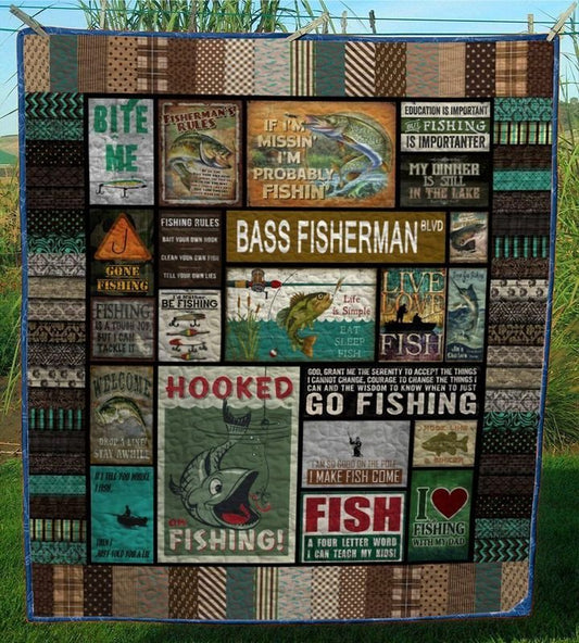 Fishing CL28100710MDQ Quilt Blanket