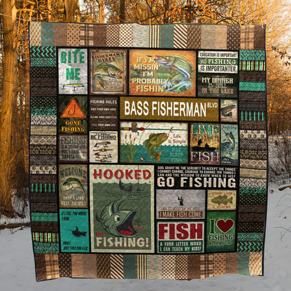 Fishing CL28100710MDQ Quilt Blanket