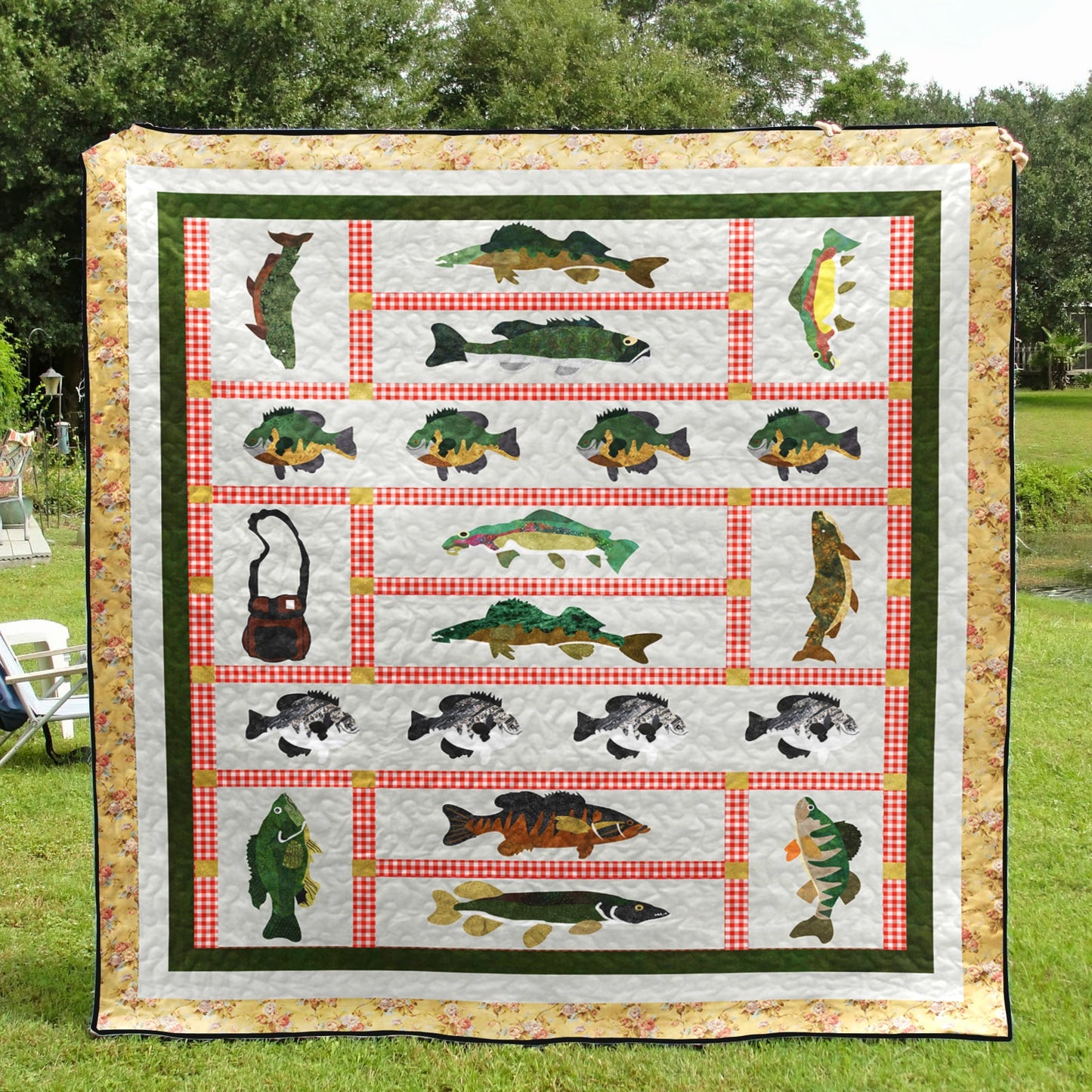 Fishing CLM0712168Q Quilt Blanket