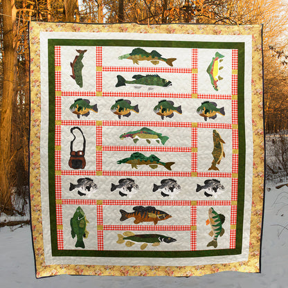 Fishing CLM0712168Q Quilt Blanket