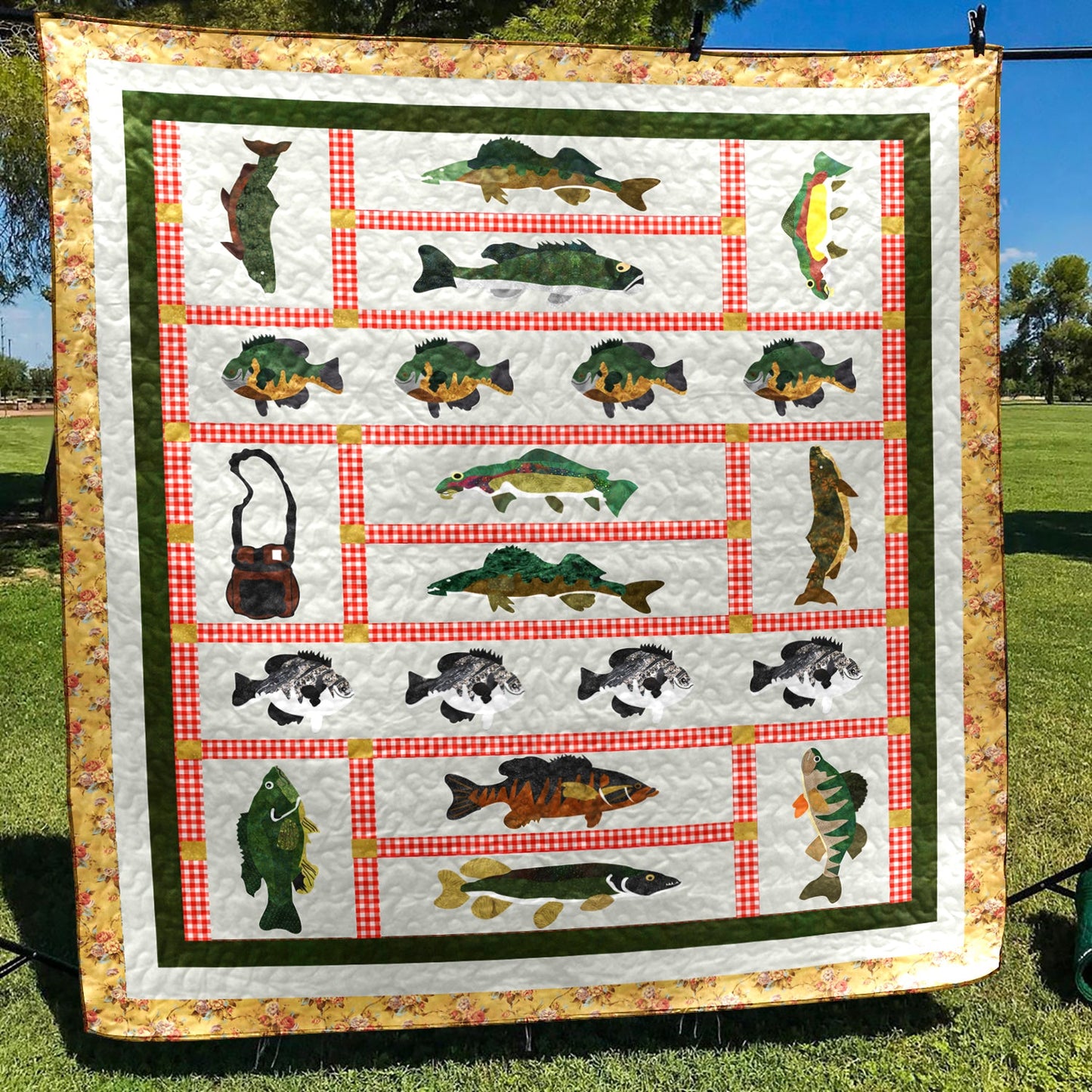 Fishing CLM0712168Q Quilt Blanket