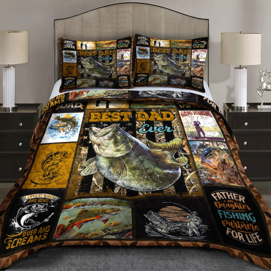 Fishing Dad - Best Dad Ever - Happy Father's Day Quilt Bedding Set HN17042305QB