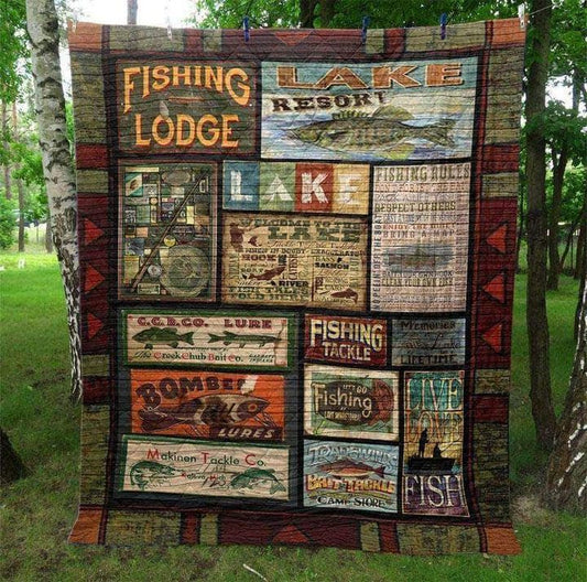 Fishing Fishing Lodge CLA18120636Q Quilt Blanket