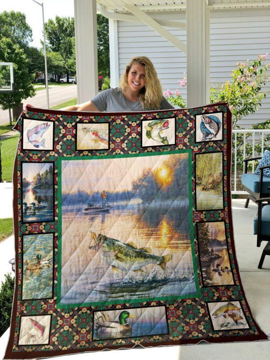 Fishing Fishing On Lake CL08110190MDQ Quilt Blanket