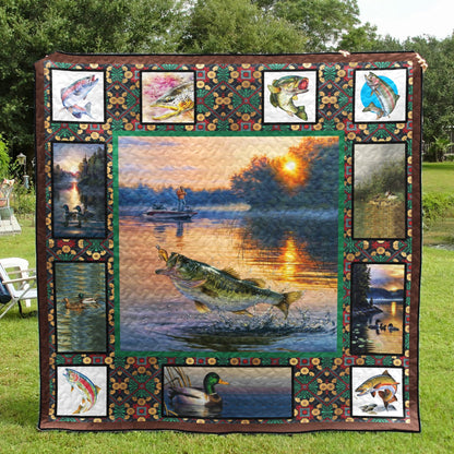 Fishing Fishing On Lake CL08110190MDQ Quilt Blanket