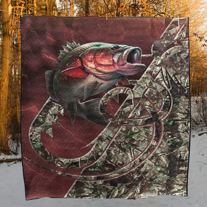 Fishing Go Fishing Camo CL16110161MDQ Quilt Blanket