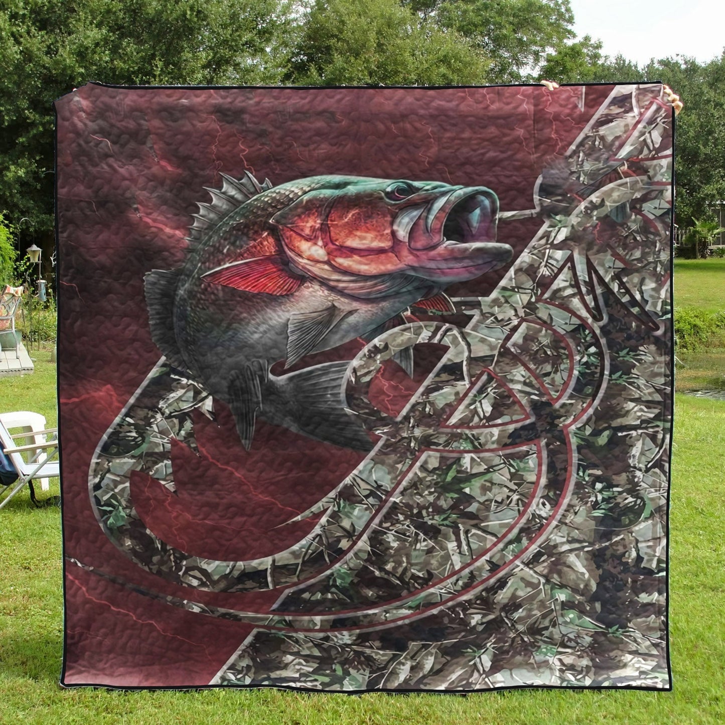 Fishing Go Fishing Camo CL16110161MDQ Quilt Blanket