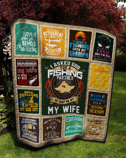 Fishing HN180511 Quilt Blanket