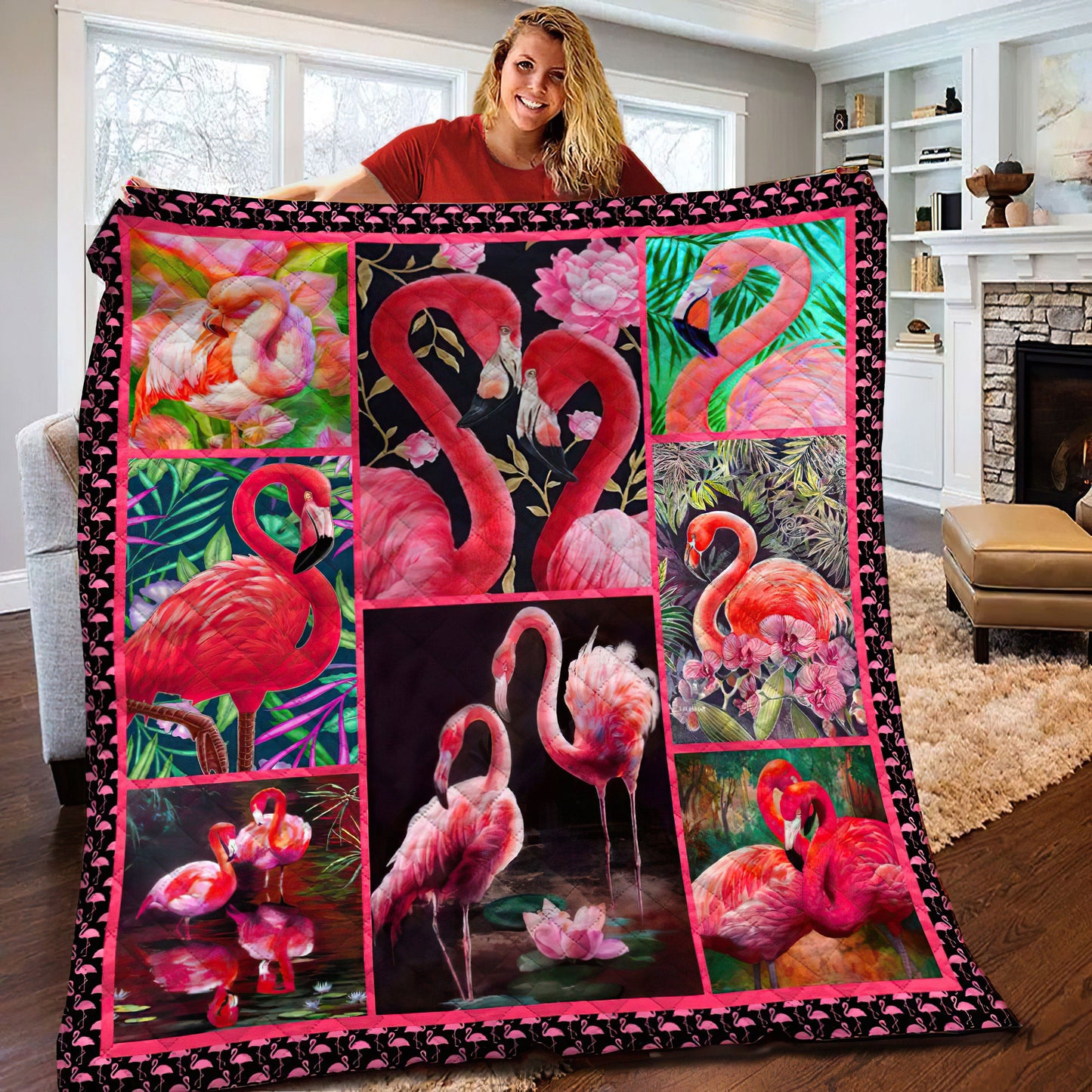 Flamingo Love ND011108 Quilt Blanket