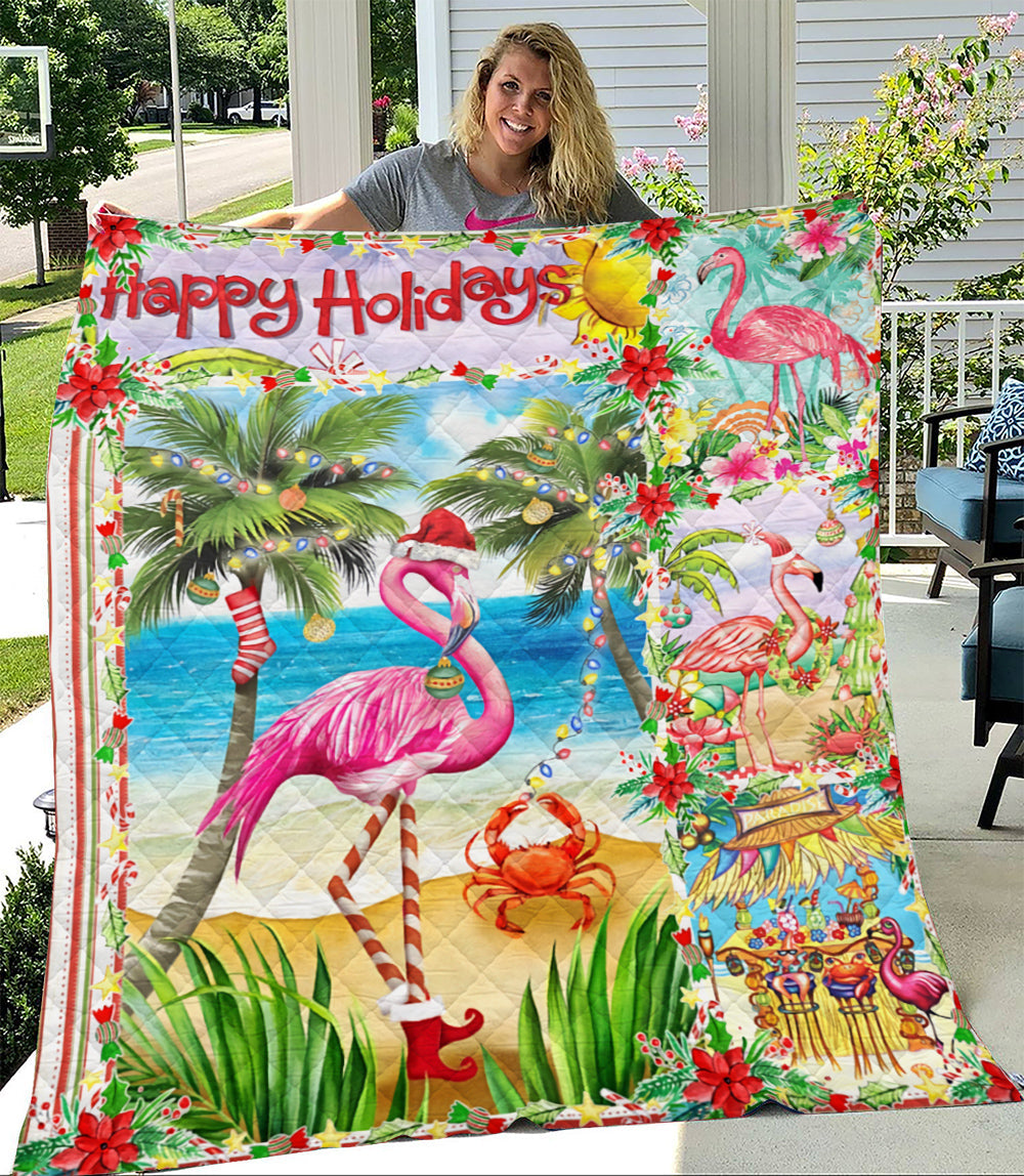 Flamingo Christmas Quilt Blanket TM051109