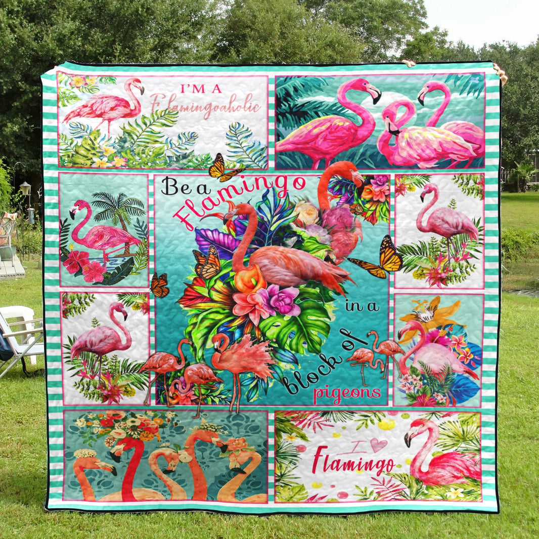 Creepy Flamingos Quilted Blanket NCU0PT452