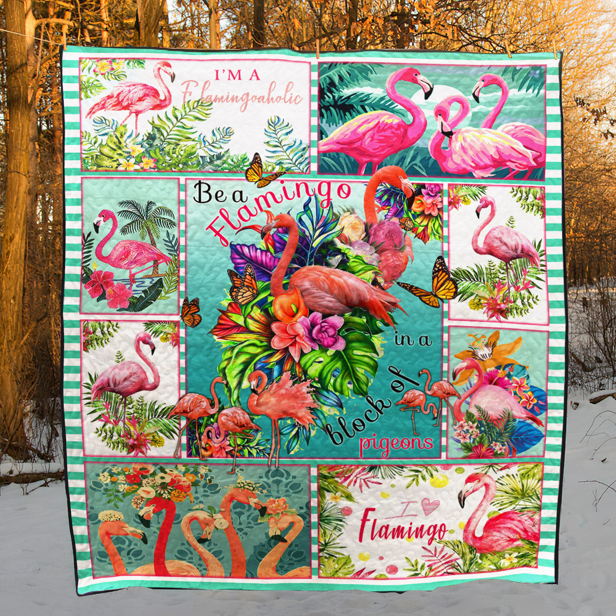 Flamingo Quilt Blanket HN261001T