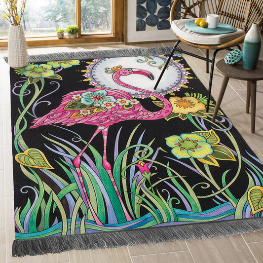 Flamingo In Moon Night DD1510099O Decorative Floor-cloth