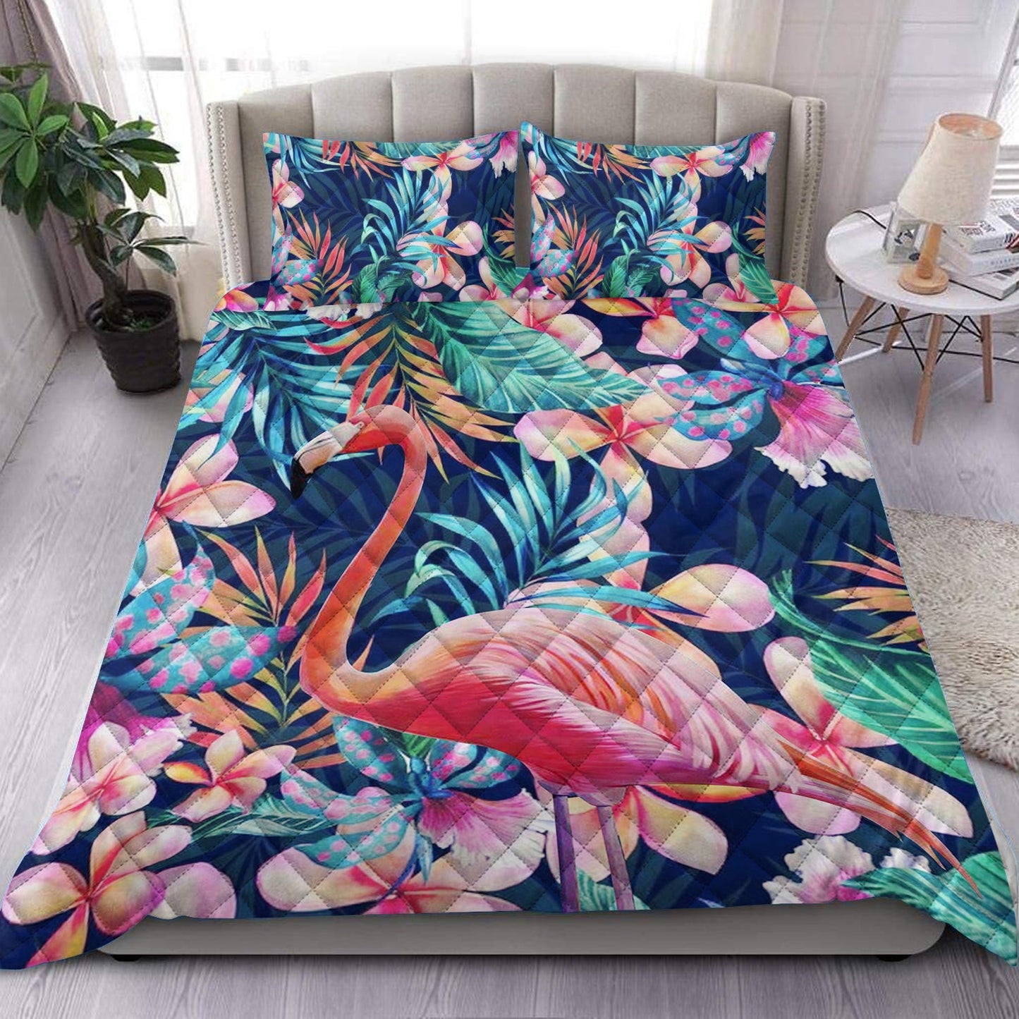 Flamingo Lady Quilt Bedding Set HN290904D