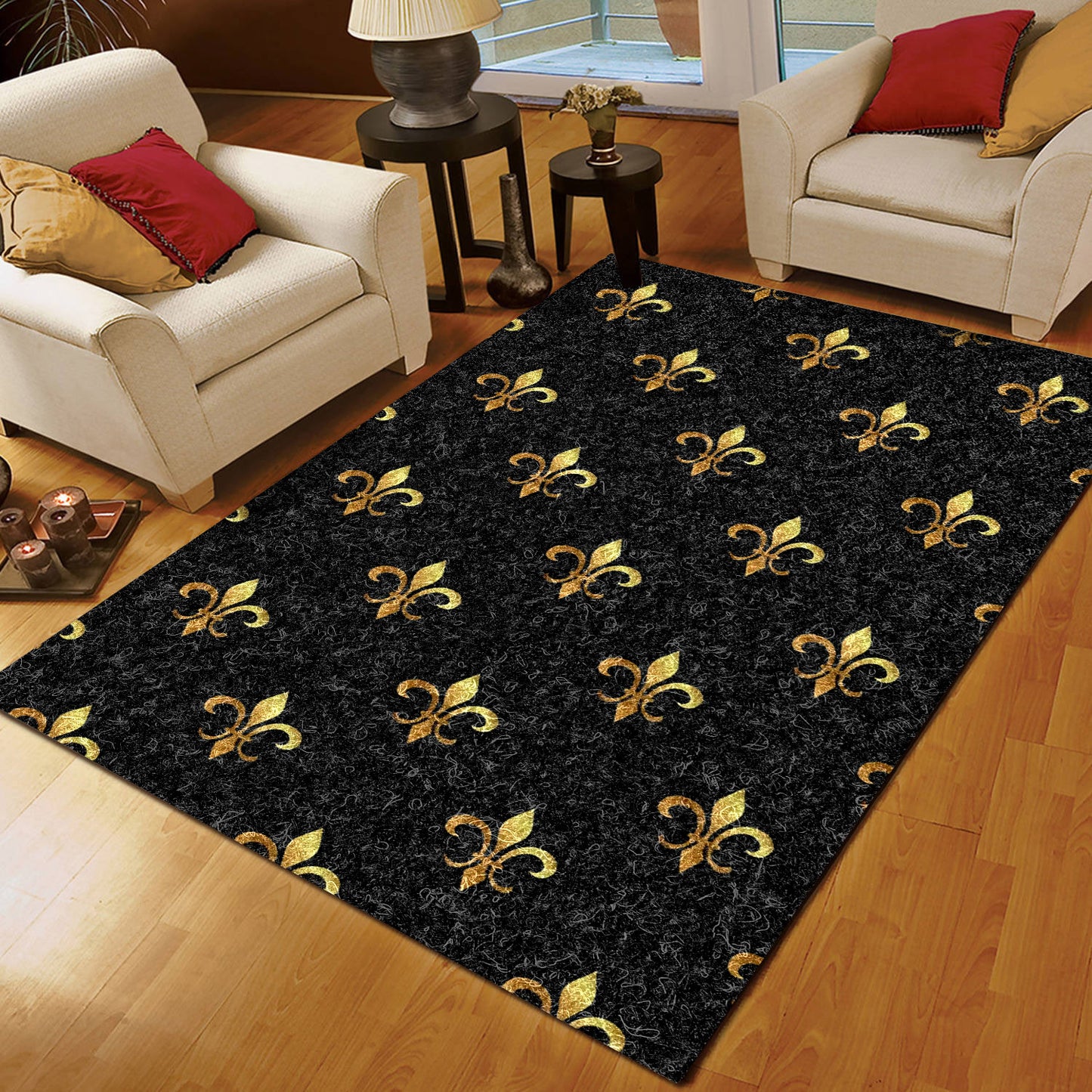 Fleur De Lis Gold CLA15100286R Rug