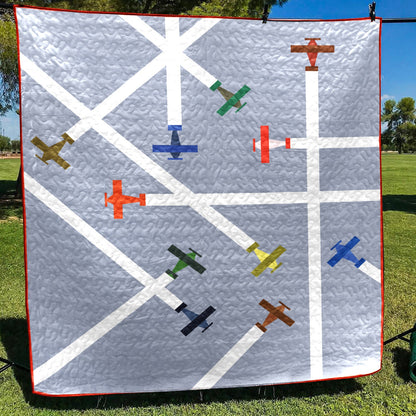 Flight Airpalne School CLP1111183Q Quilt Blanket