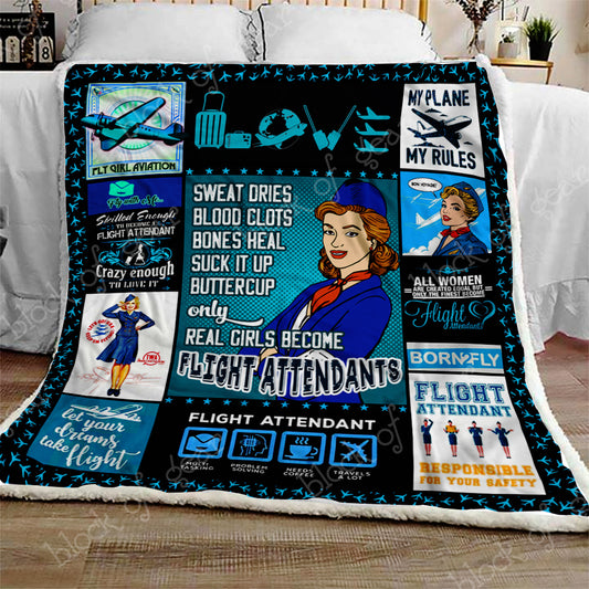 Flight Attendant CL301055MDF Sherpa Fleece Blanket