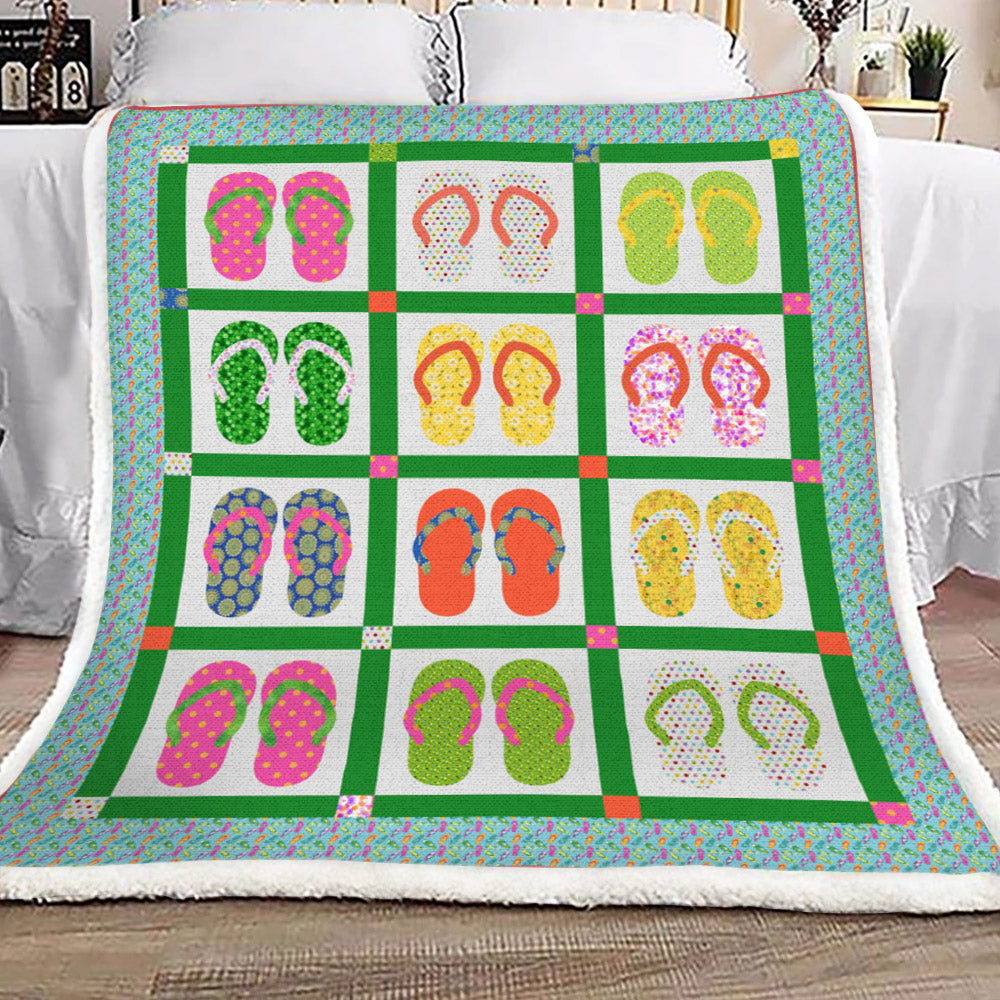 Flip Flop YH3110425F Sherpa Fleece Blanket