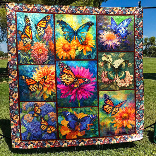 Floral Butterfly HM081104D Art Quilt