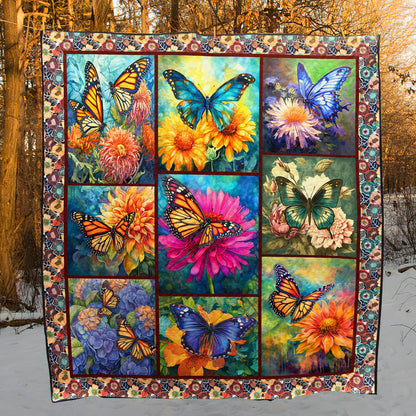 Floral Butterfly HM081104D Art Quilt