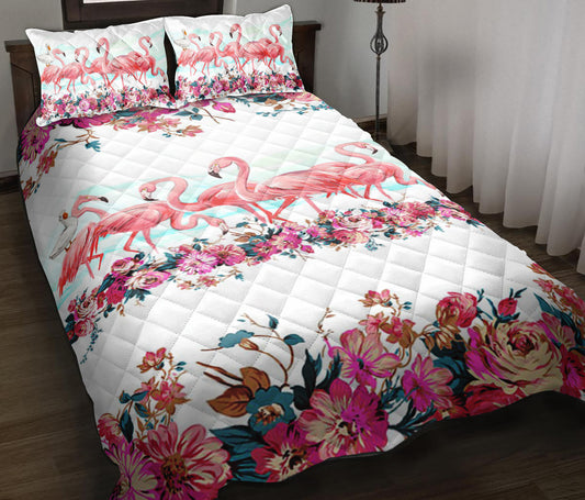 Floral Flamingo Quilt Bedding Set ND180905