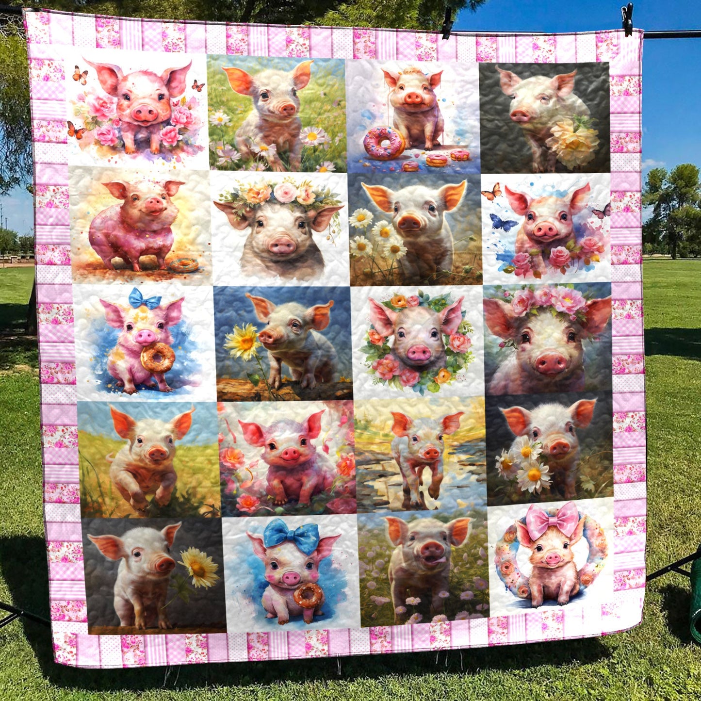 Floral Pig Blanket Pk270507 Art Quilt