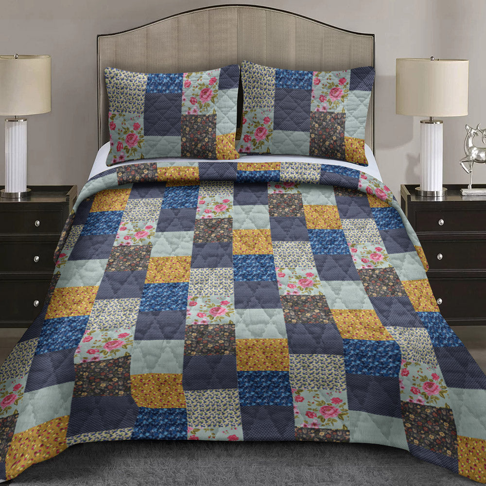 Floral Quilt Bedding Set JP121106