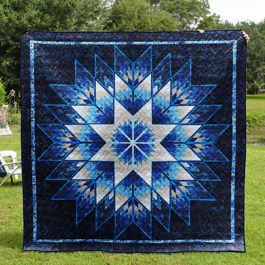 Blue Floral Star Quilt Blanket TN180501D