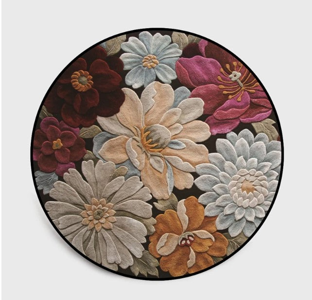 Floral CL180909MDC Round Area Rug