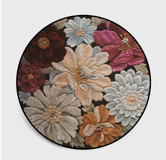 Floral CL180909MDC Round Area Rug
