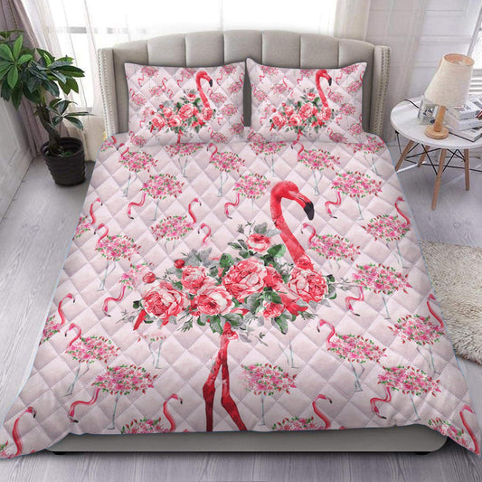 Floral Flamingo Quilt Bedding Set HM300903D