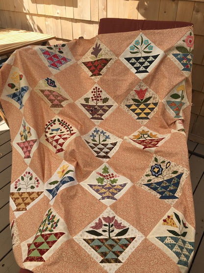 Flower Basket CLA1110278Q Quilt Blanket