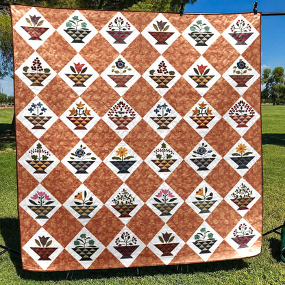 Flower Basket CLA1110278Q Quilt Blanket