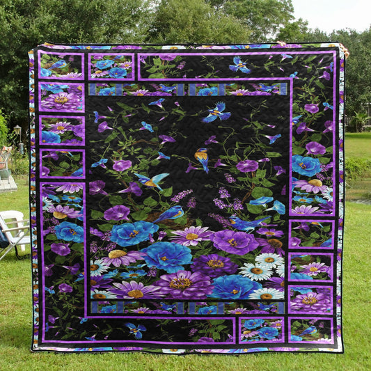 Flower Bird Quilt Blanket HN180502M