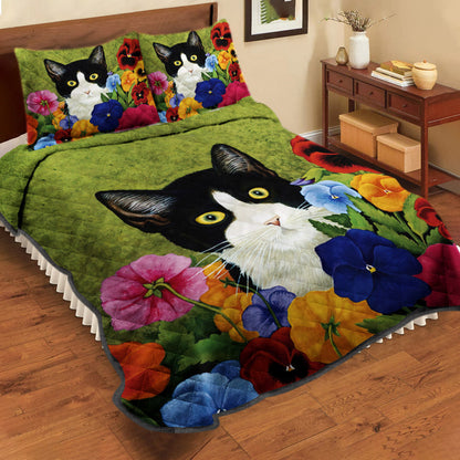 Flower Cat Quilt Bedding Set ND140910