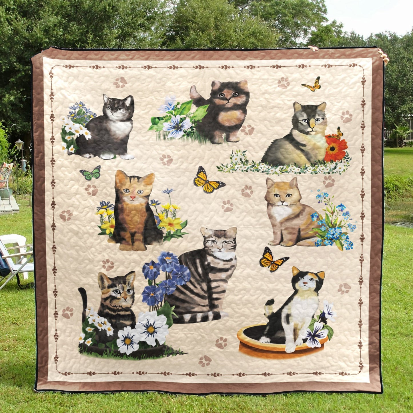 Flower Cats CLT0411104H Quilt Blanket