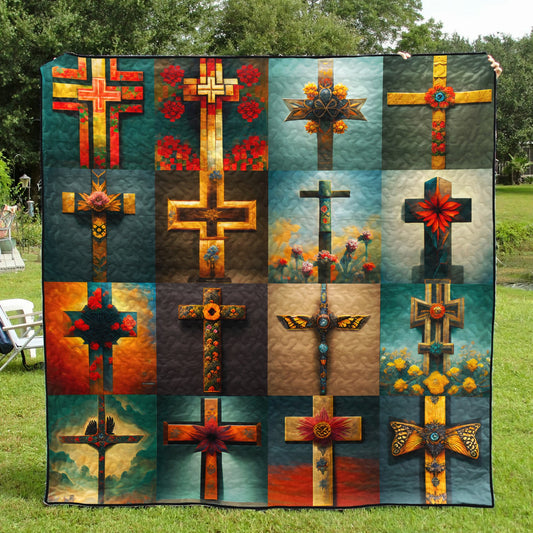 Flower Christian Cross Art Quilt TD220802Y