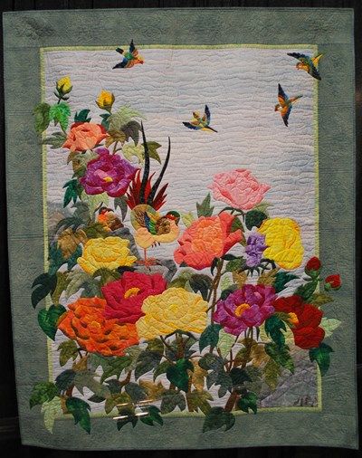 Flower Garden And Bird CLA0910293Q Quilt Blanket