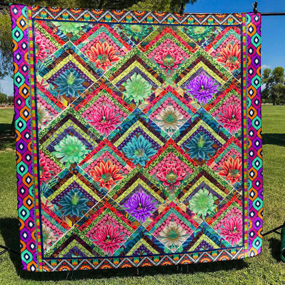 Flower Pathwork Quilt Blanket TL050702Y