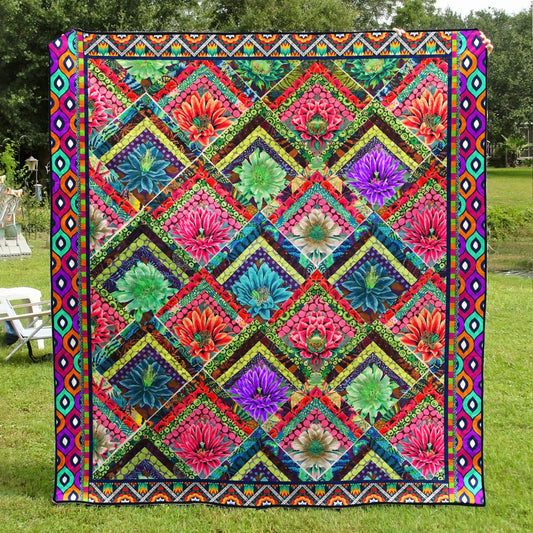 Flower Pathwork Quilt Blanket TL050702Y