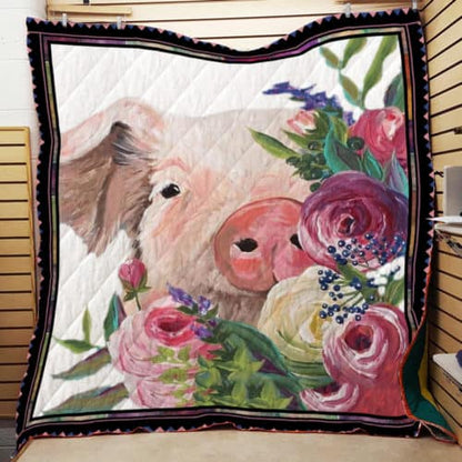 Flower Pig CL22100199MDQ Quilt Blanket