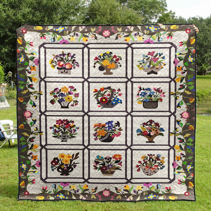 Flower Pots CLA0710412Q Quilt Blanket