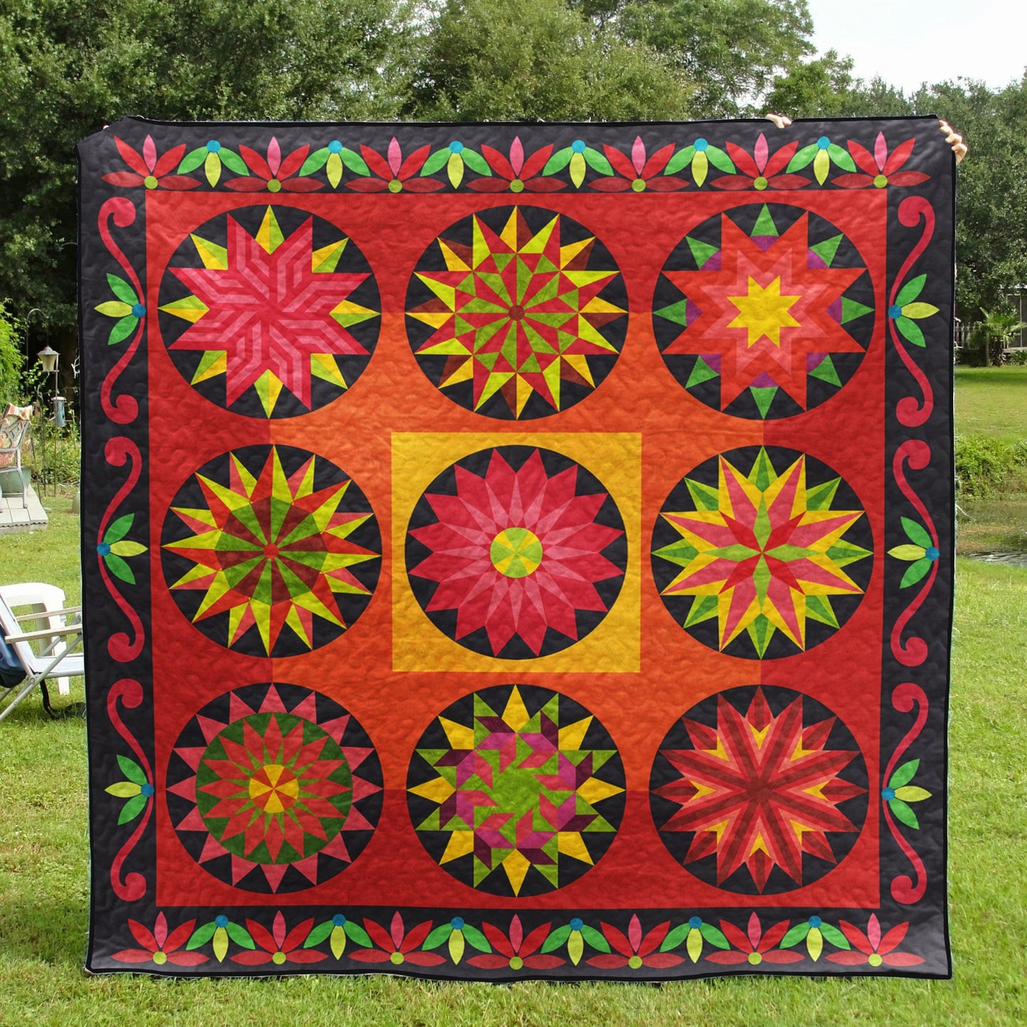 Flower Sizzle Quilt Blanket HN040701M