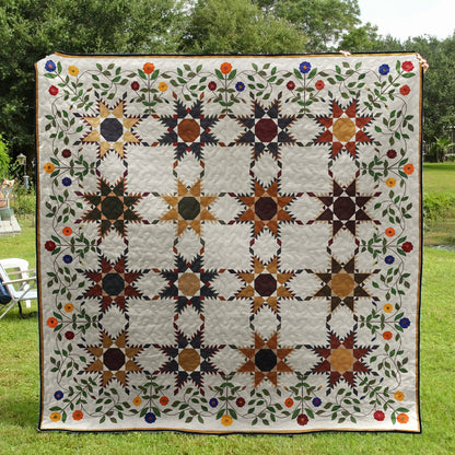 Flower Star Quilt Art Quilt HM080702M