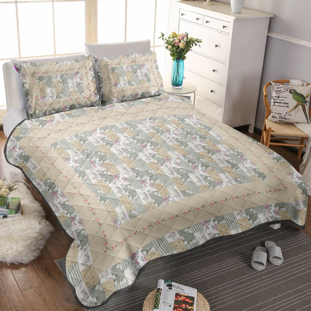 Flower CLH021081B Quilt Bedding Set
