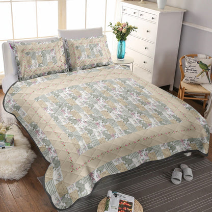 Flower CLH021081B Quilt Bedding Set